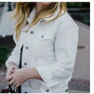 Everlane Womens Size M  Essential White Denim Jean Jacket Modern